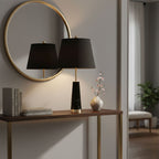 68cm Black Marble Table Lamp