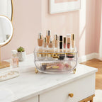 2 Tier Transparent Multifunctional Countertop Cosmetic Storage Organiser