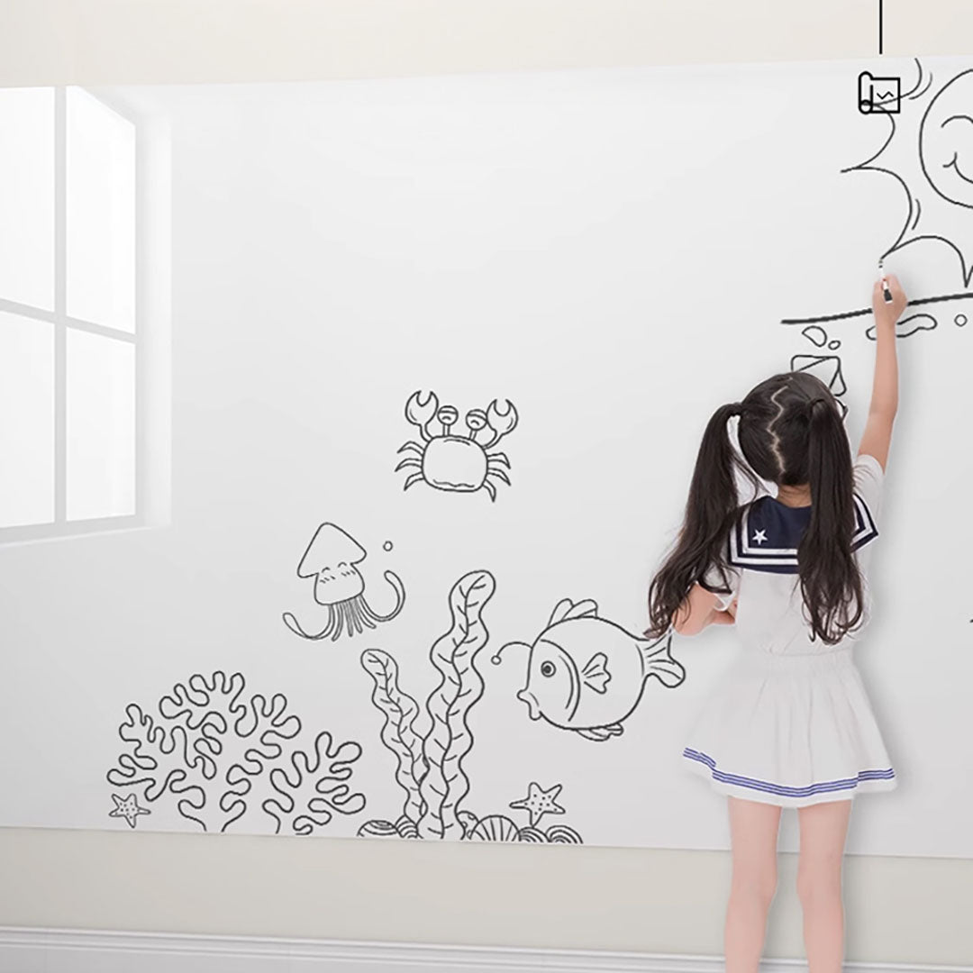 45cmx500cm Clear Dry Erase Adhesive Whiteboard Wall Surface Peel Sticker Sheet