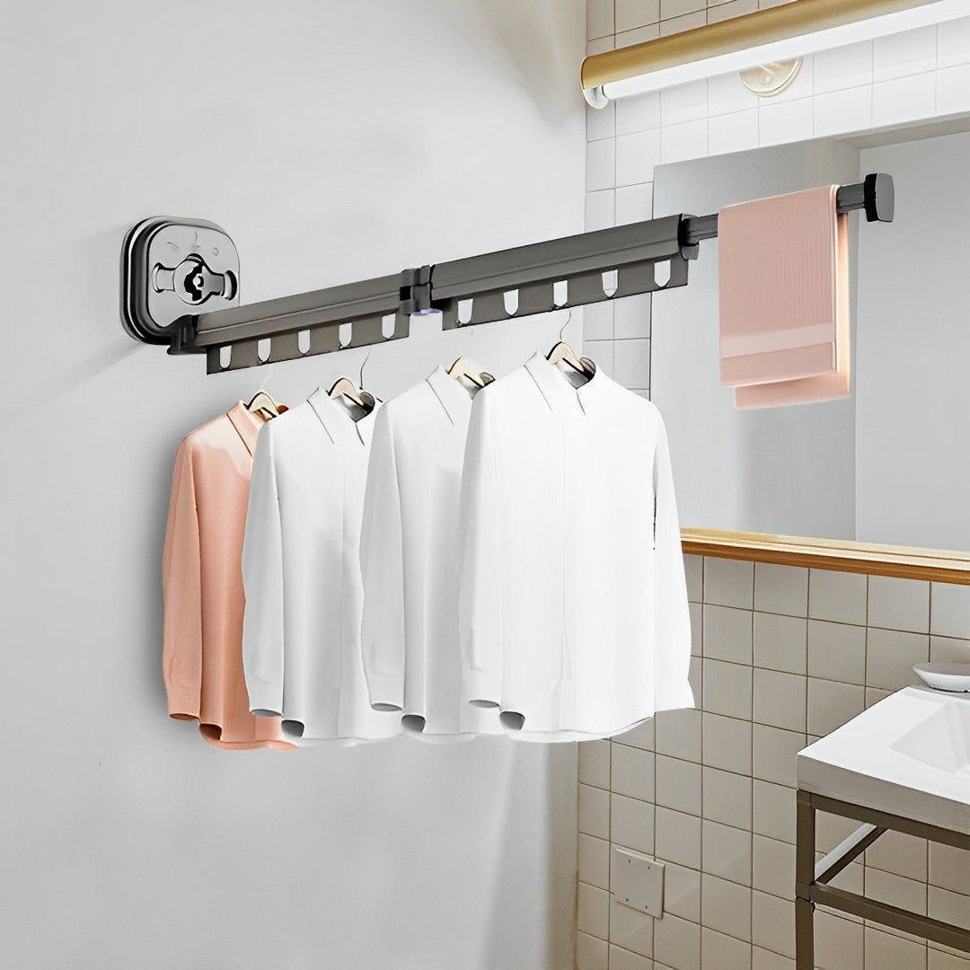 93.2cm Wall-Mounted Clothing Dry Rack Retractable Hanger