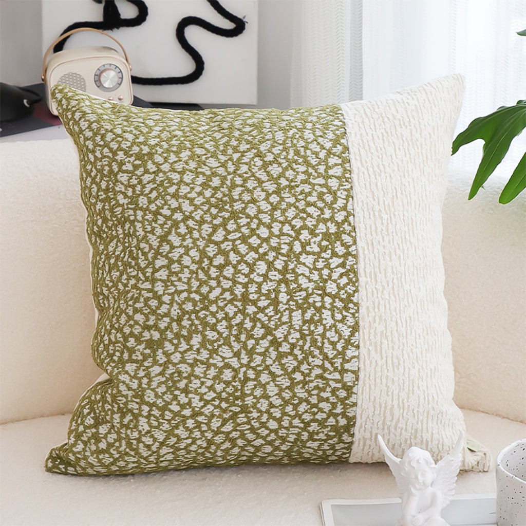 SOGA 2X 50cm Modern Two-Tone Textured Block Design Throw Pillow