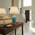 Ceramic Oval Table Lamp Blue