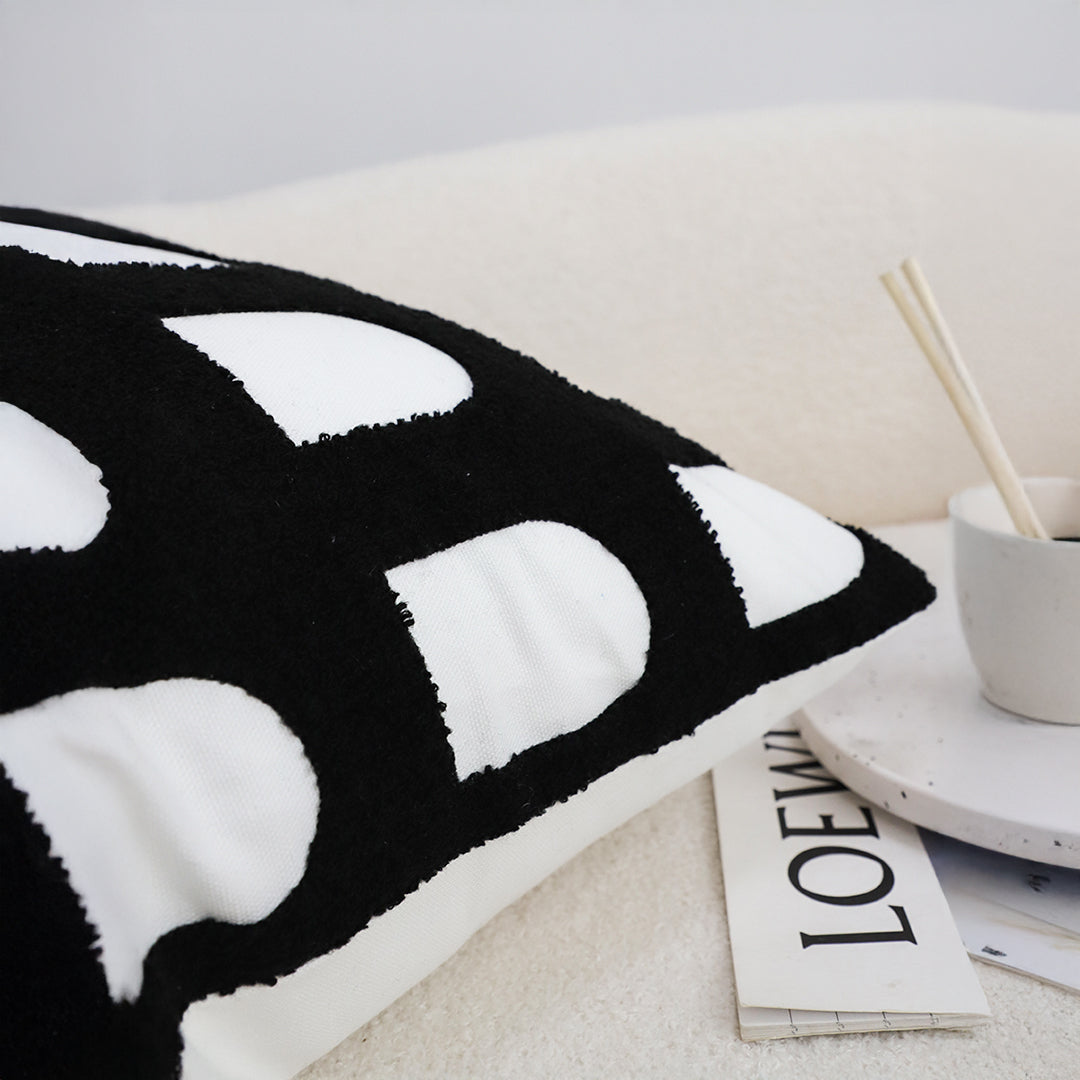 SOGA 2X 45cm Contemporary Black White Arch Pattern Throw Pillow