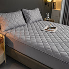 183cm Grey Wide Cross-Hatch Mattress Cove