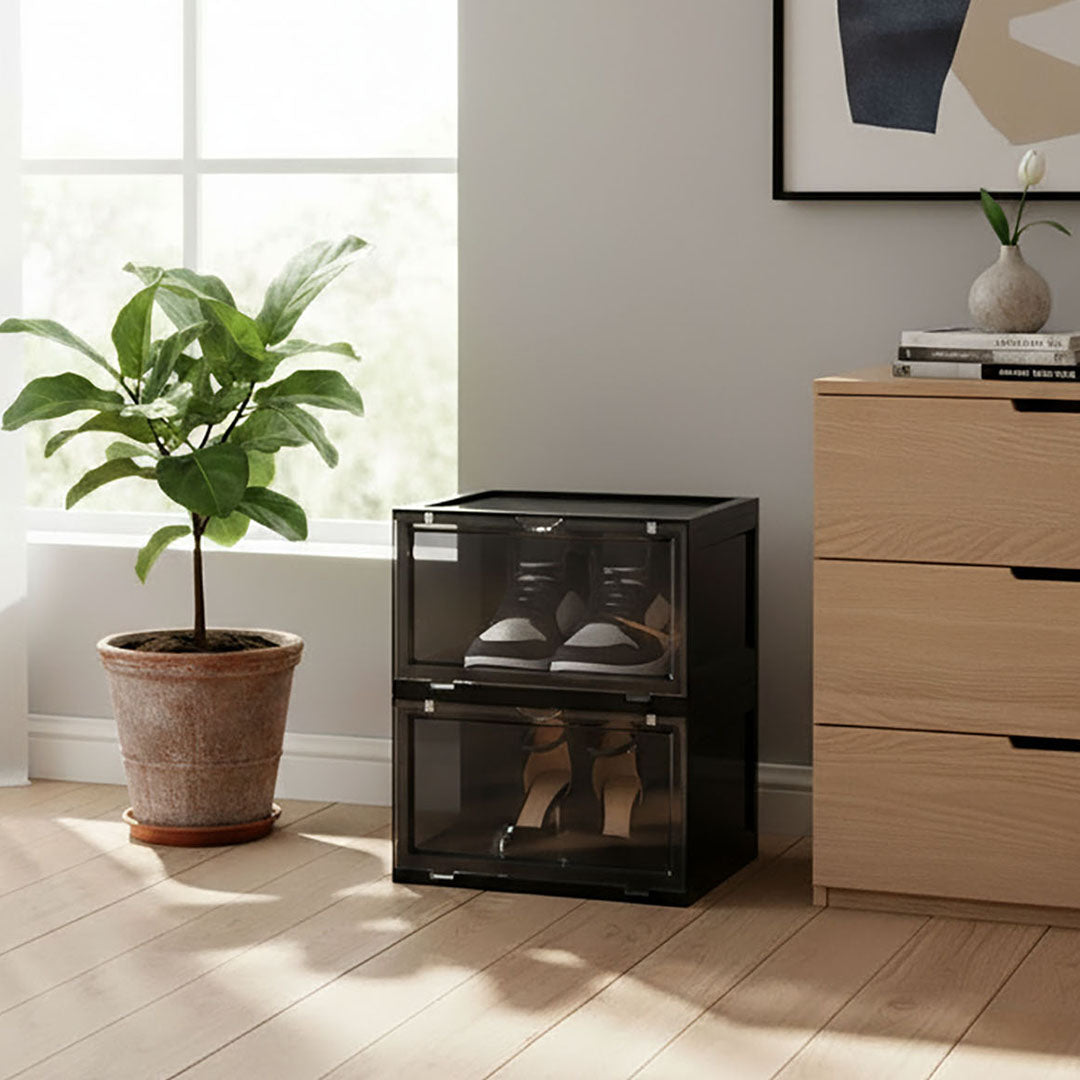 2 Tier Black Shoe Organiser