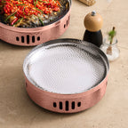 28cm Rose Pink Hammered Dry Pot for Kitchen