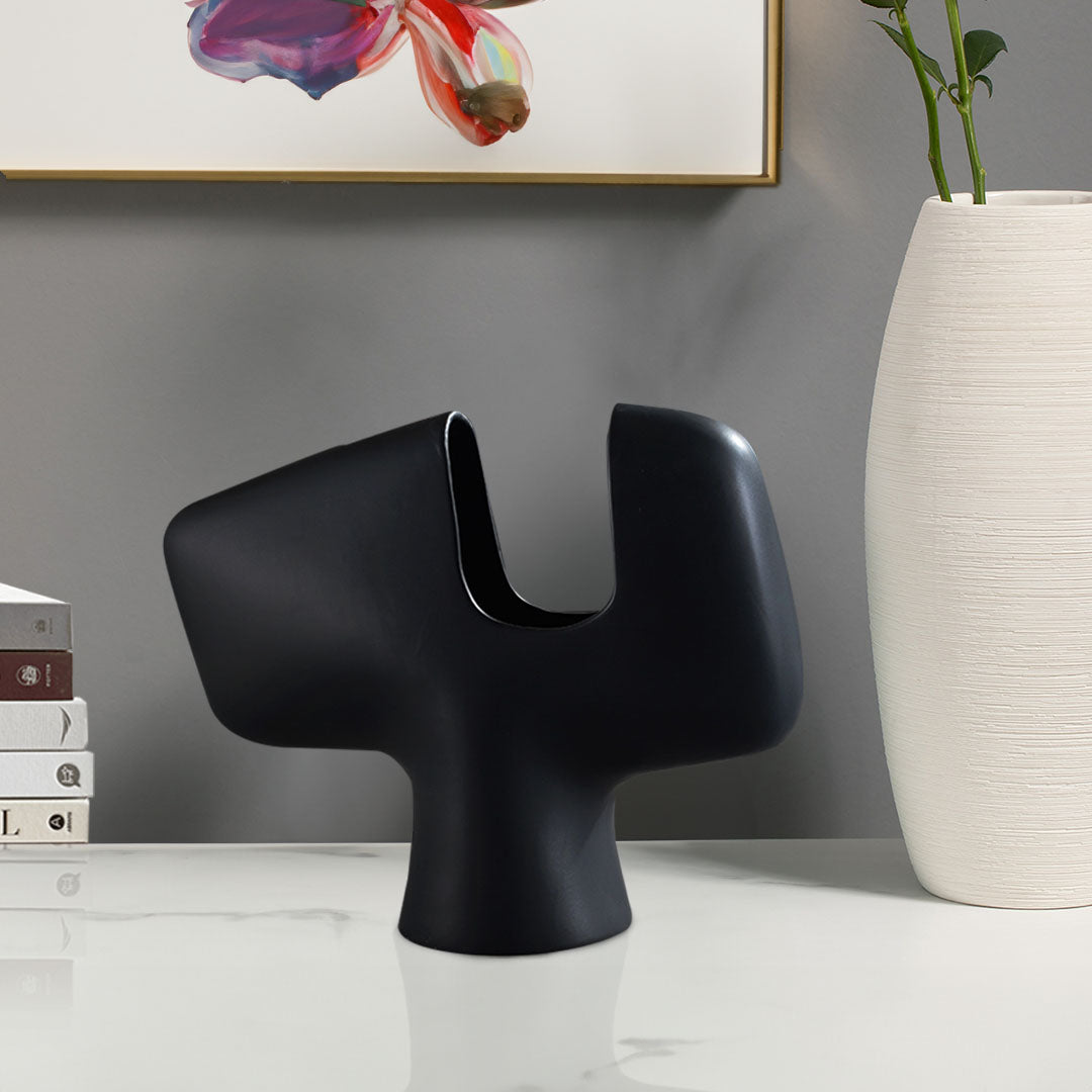 44x35cm Ornament Modern Black Abstract Ceramic Vase