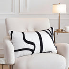 SOGA 2X 30cm Rectangular Modern Minimalist Black Letter Print Throw Pillow
