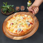 SOGA 42cm Round Acacia Serving & Cutting Board