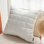 SOGA Quilted Cushion 50cm White Grid Pattern Soft Padded Decorative Throw Pillow