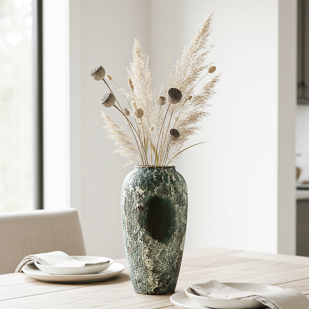 SOGA 35x17cm Green Large Ceramic Flower Vase Elegant Living Room Home Decor