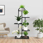 5 Tier Black Metal Plant Flowerpot Display Rack