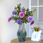 32cm Glass Vase Blue with Beautiful glass Bubble Texture Art Vases