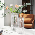 SOGA 30.5cm Handcrafted Clear Glass Vase, Classic Design for Home Decor