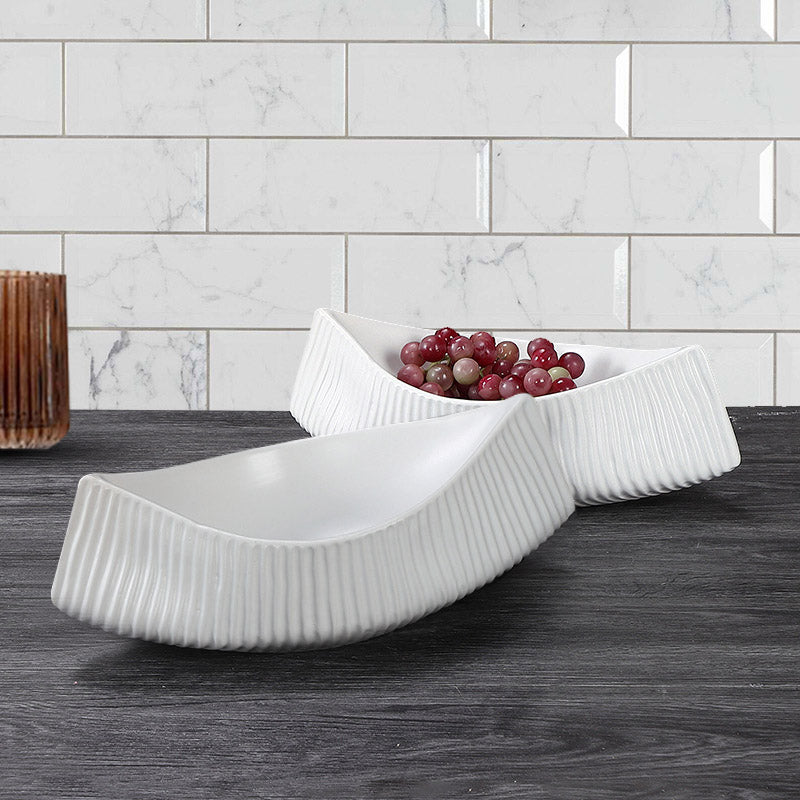 37x12.5cm Ornament Boat Shaped Plate Ceramic Food Decoration