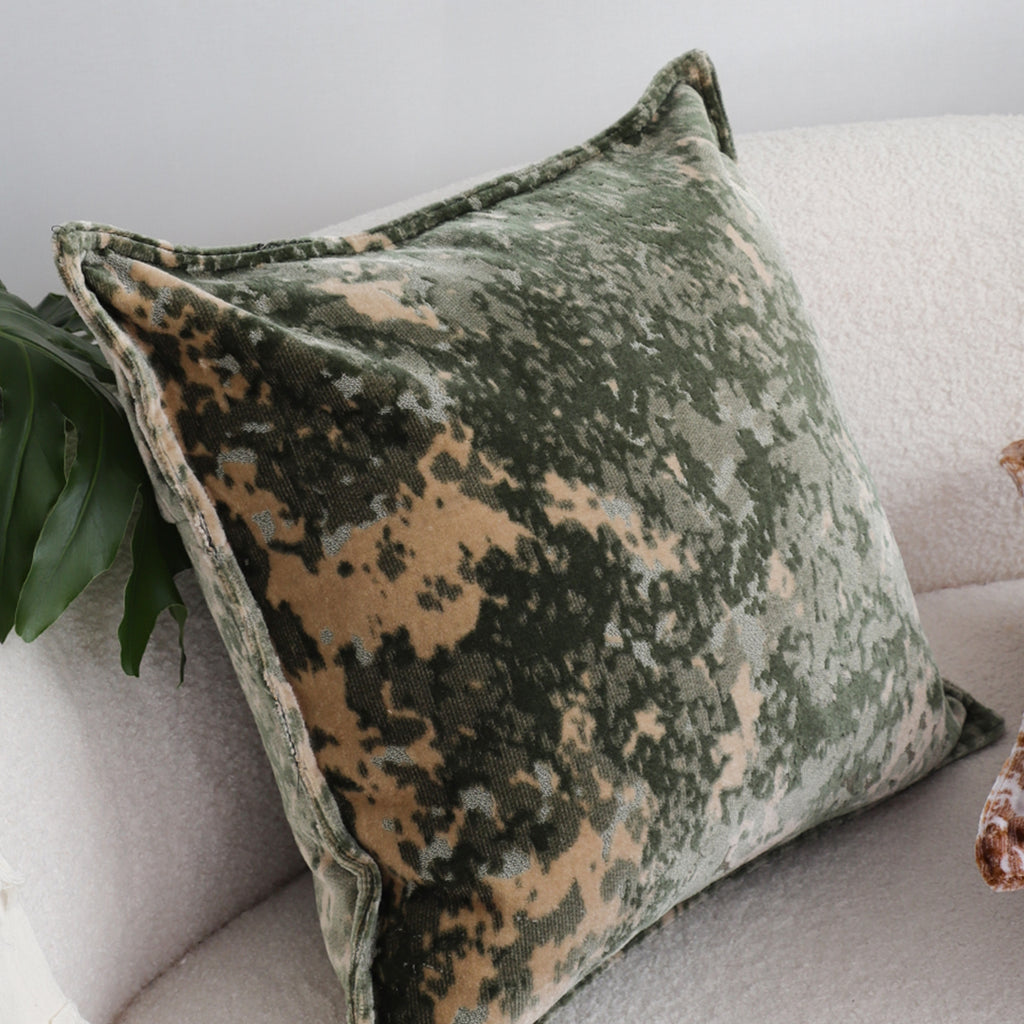 SOGA 50cm Green Gold Crushed Velvet Decorative Throw Pillow