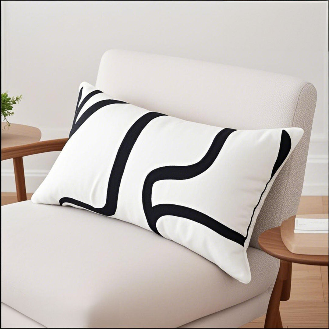 SOGA 2X 30cm Rectangular Modern Minimalist Black Letter Print Throw Pillow