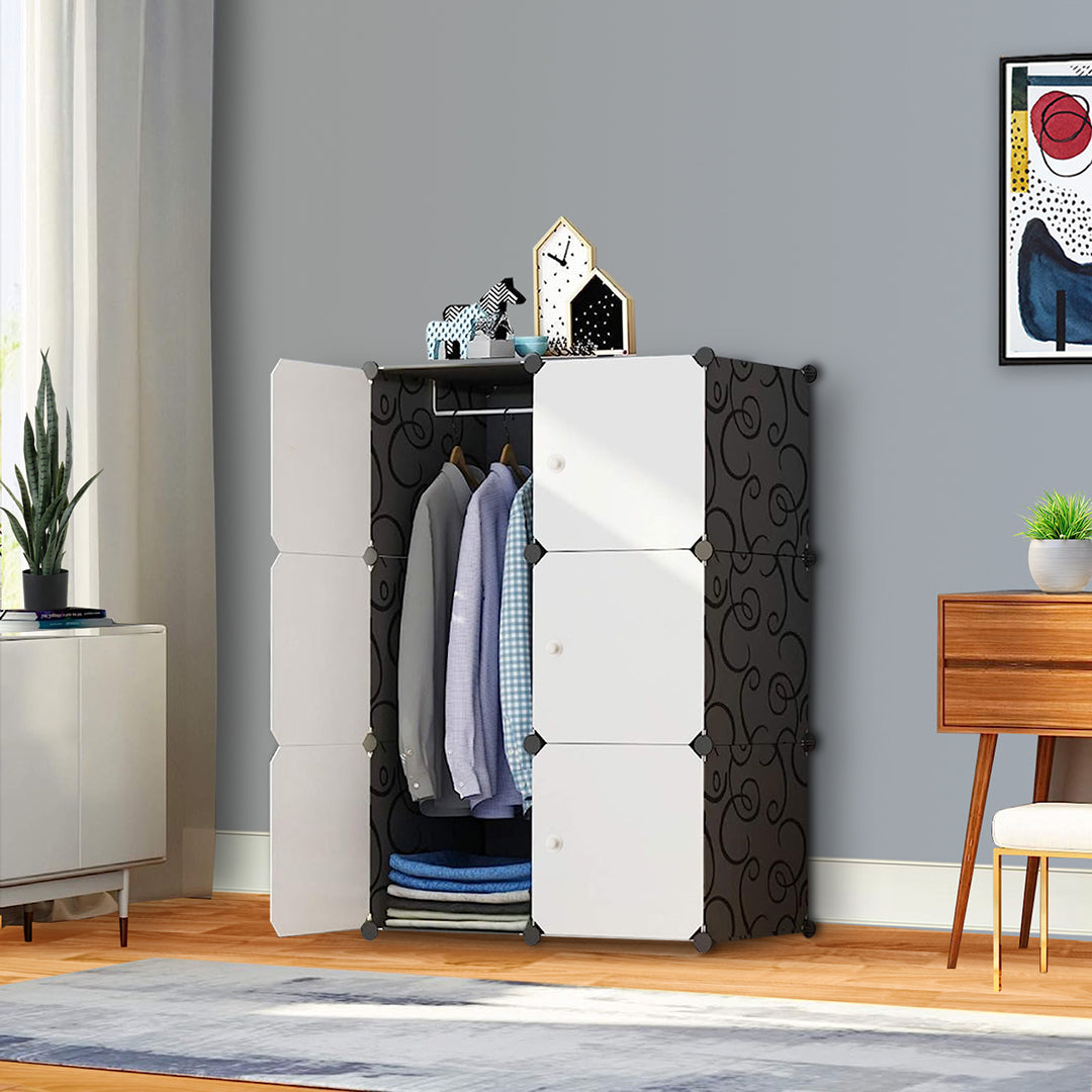 3 Tier 6-Cube Portable Wardrobe
