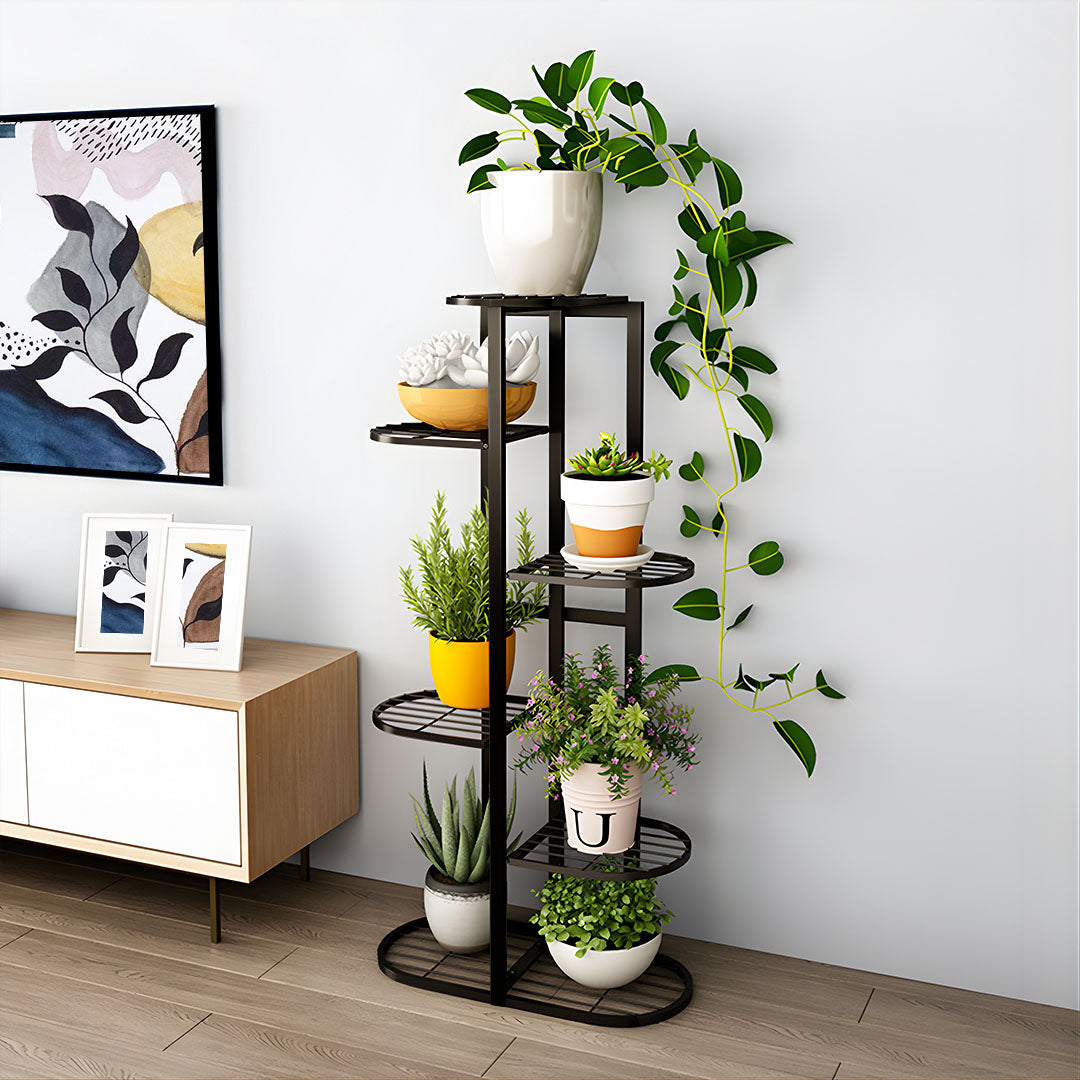 7 Tier Black Metal Plant Rack