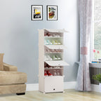 7 Tier White Shoe Rack Organizer