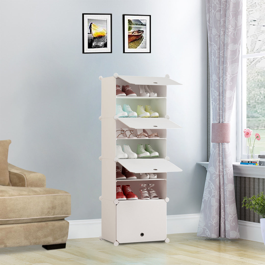 7 Tier White Shoe Rack Organizer