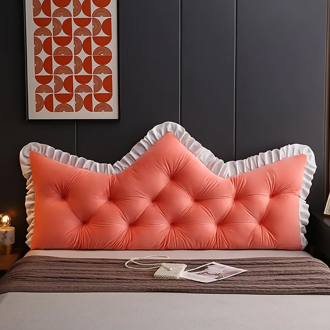 SOGA 2x150cm Crown Pillows Tufted Pink Headboard Cushion