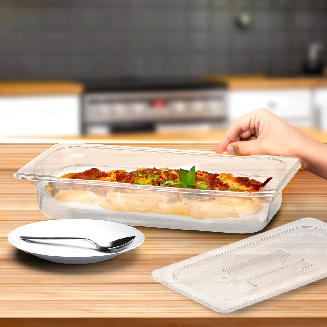 65mm Clear GN Pan 1/3 Food Tray with Lid