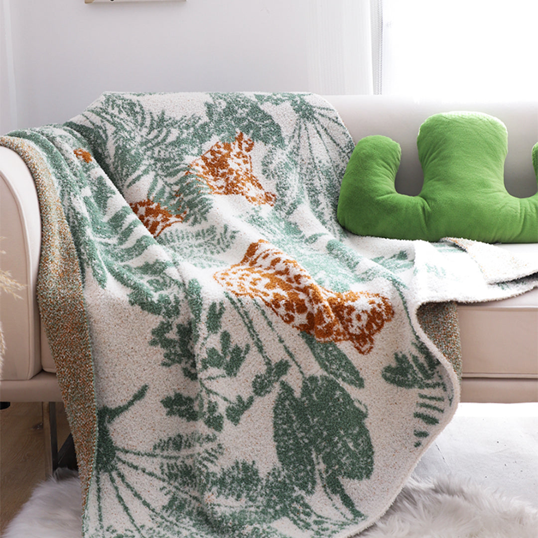 SOGA Tropical Leaf Print Throw Blanket 130x180cm Soft Polyester