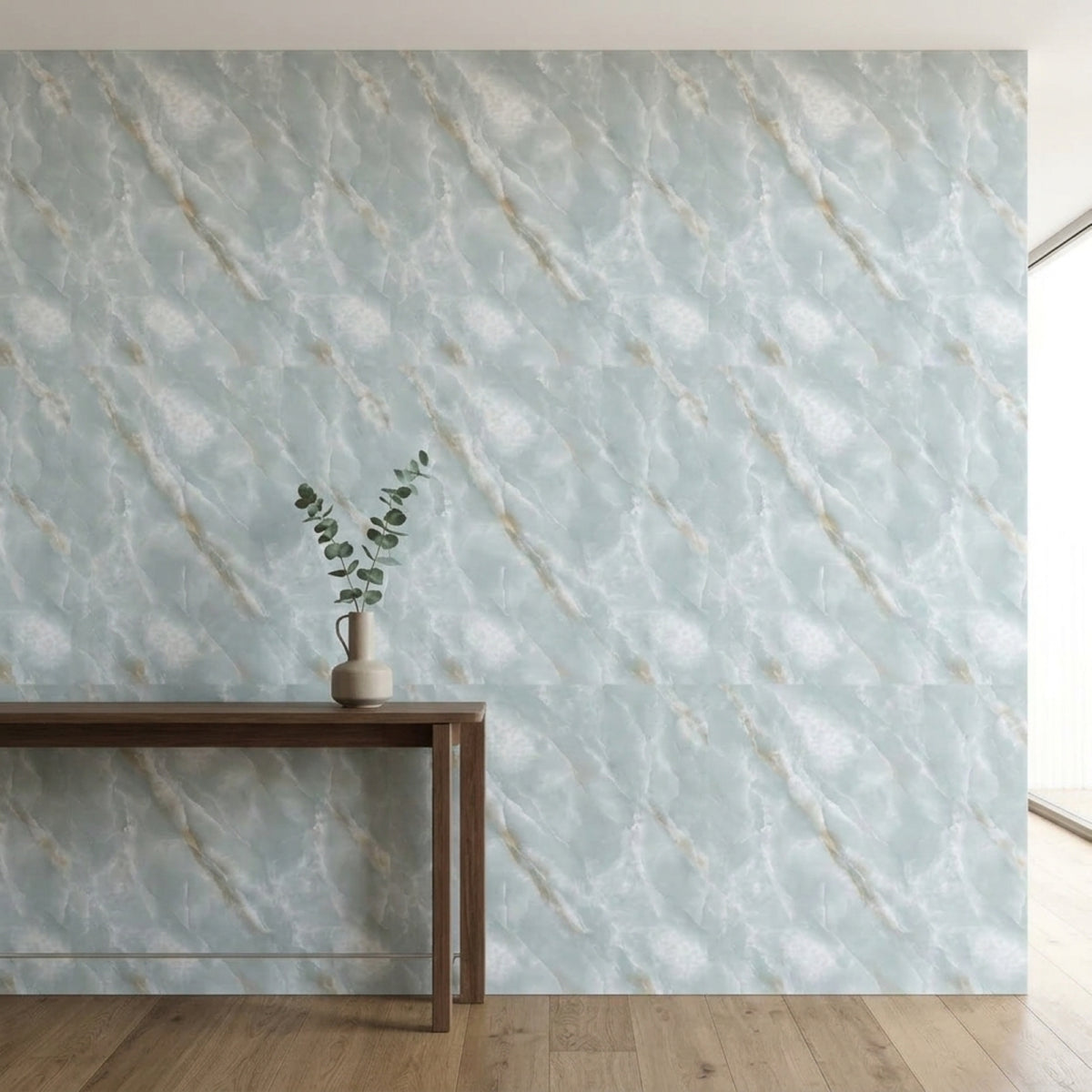 SOGA Peel & Stick Floor and Wall Tiles 60 x 60cm 10 Pack Jade Faux Marble