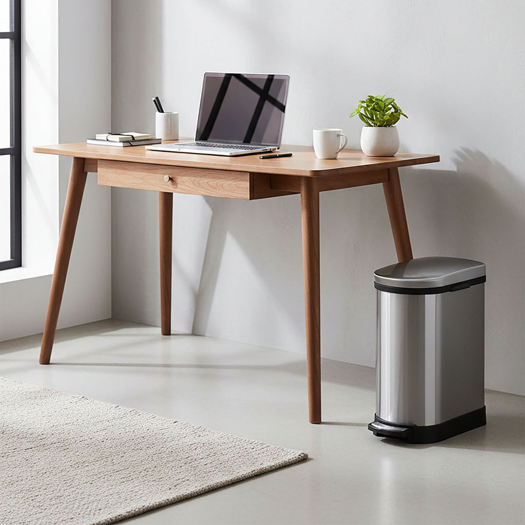 Foot Pedal Stainless Steel Trash Bin 10L