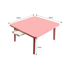 Pink Portable Square Floor Table