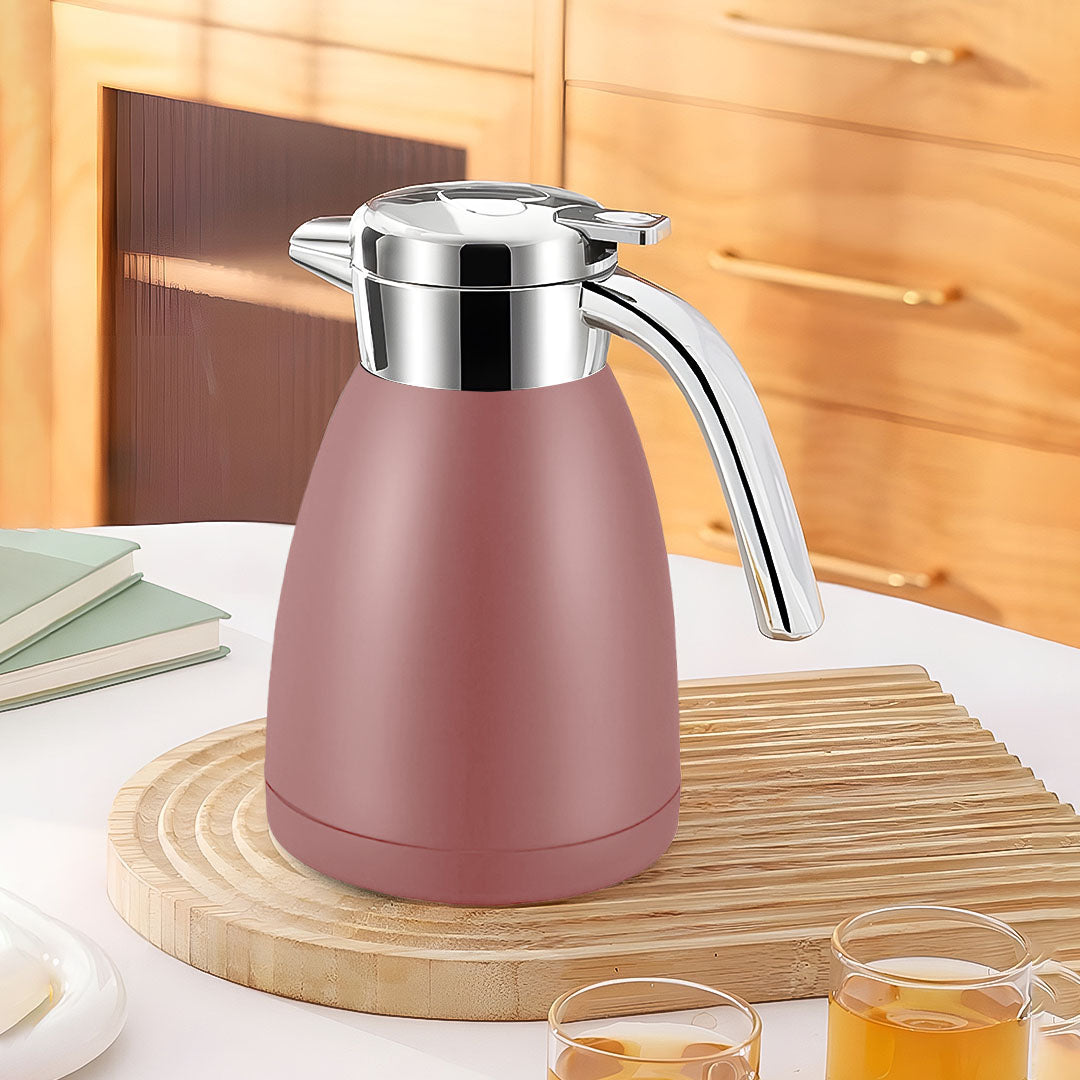 1.8L Pink Stainless Steel Water Bottle Insulated Vacuum Flask Coffee Jug