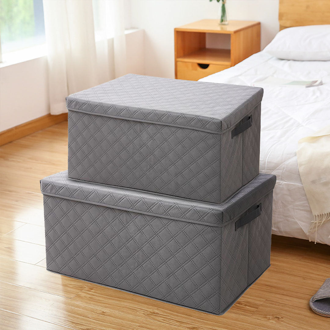 Large Grey Non-Woven Diamond Quilt Grid