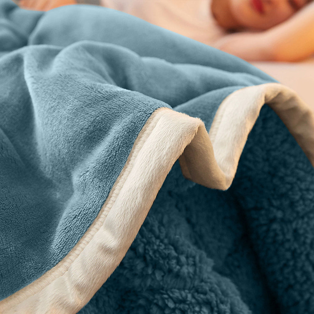 Lake Blue Throw Blanket Warm Cozy Double Sided