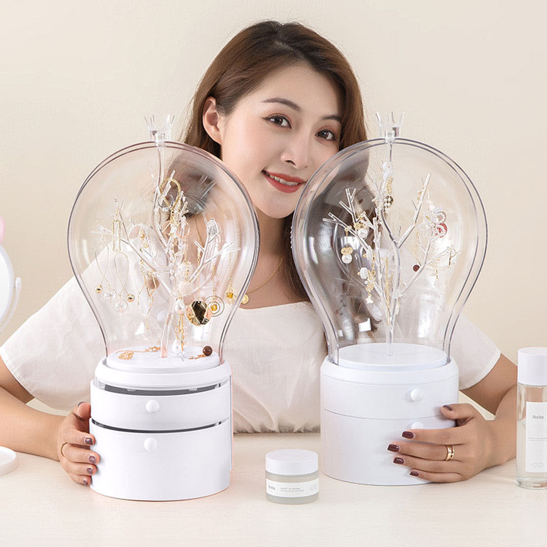 White 360 2 Layered Jewelry Storage Box Waterproof