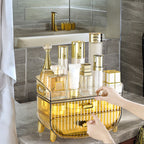 3 Tier Golden Yellow Multifunctional Countertop Cosmetic Storage Organiser