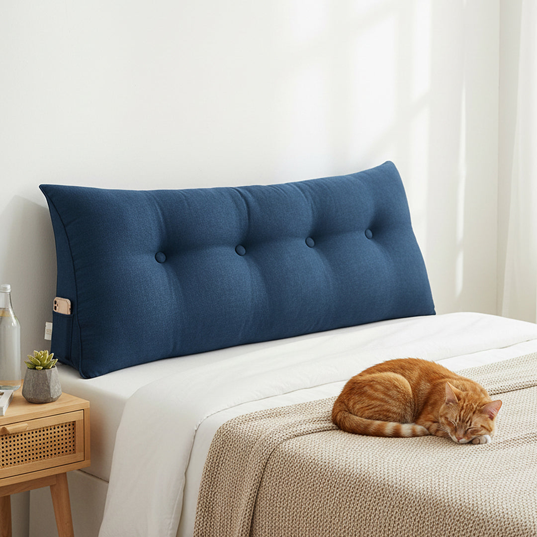 SOGA 120cm Blue Wedge Bed Cushion