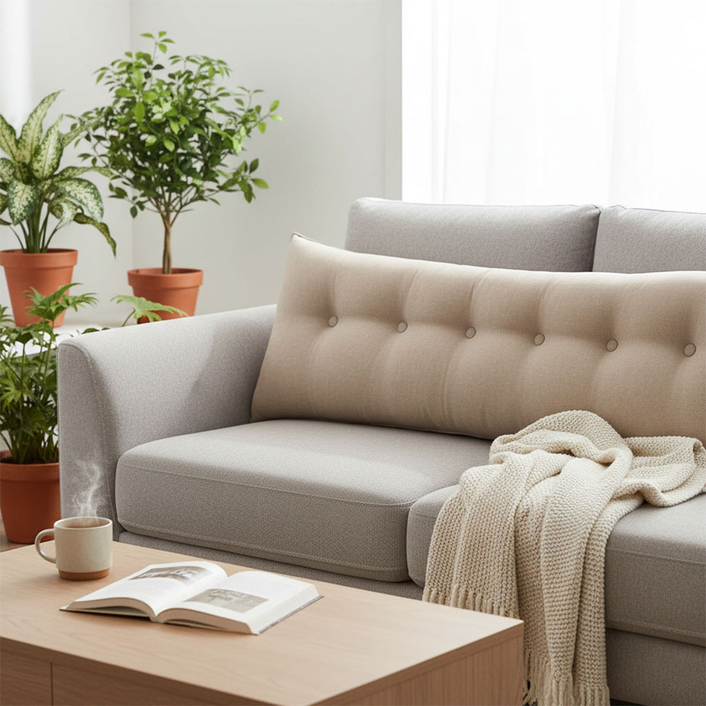 180cm Beige Wedge Bed Cushion