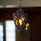 Vintage Lamp 48cm  Aluminum Glass Lantern Chandelier
