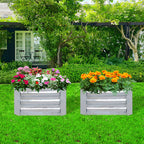 60cm Square Galvanized Raised Garden Bed Silver