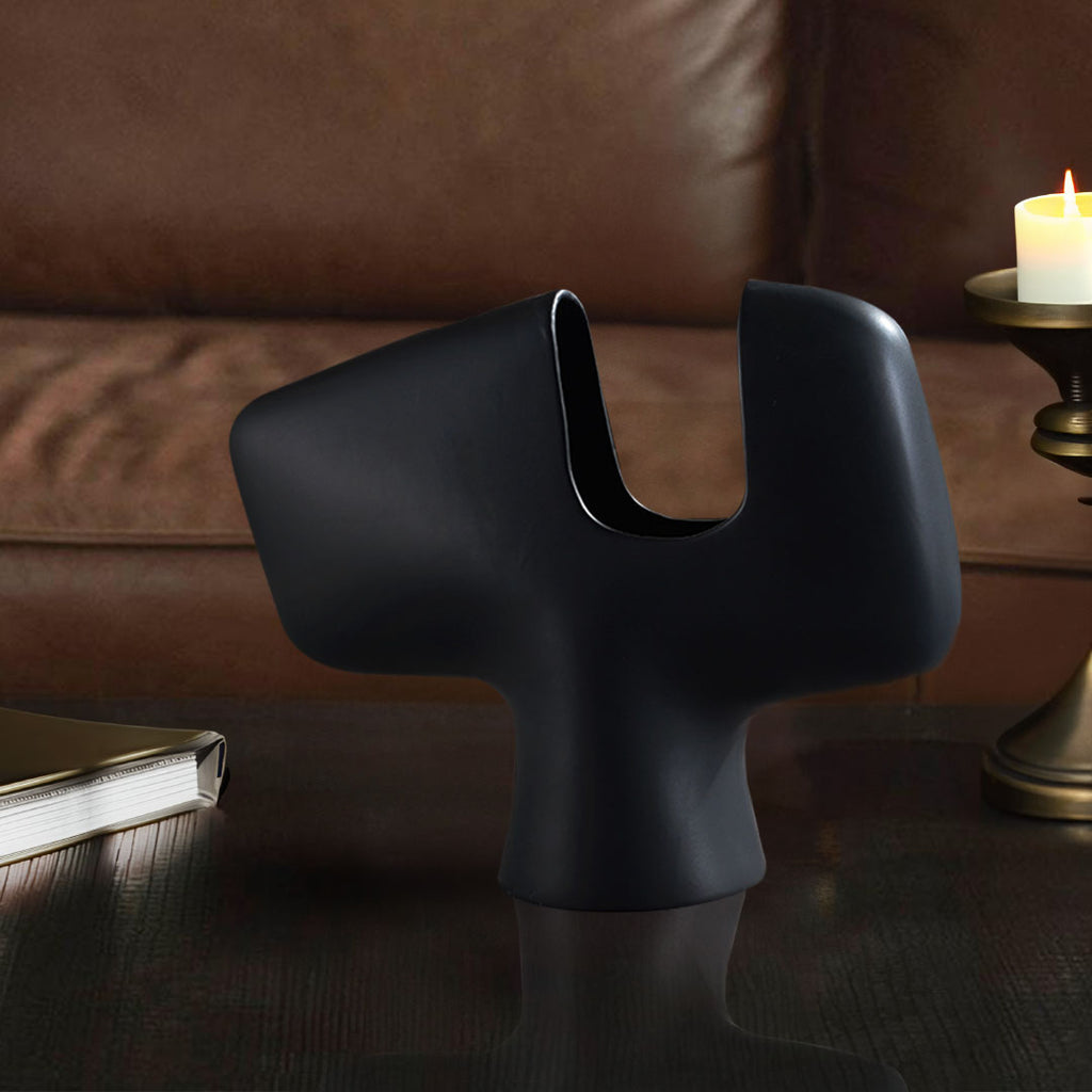 44x35cm Ornament Modern Black Abstract Ceramic Vase