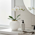 SOGA 21x22cm Plain White Small Ceramic Flower Vase Elegant Living Room Home Decor