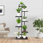7 Tier Black Metal Plant Flowerpot Display Rack