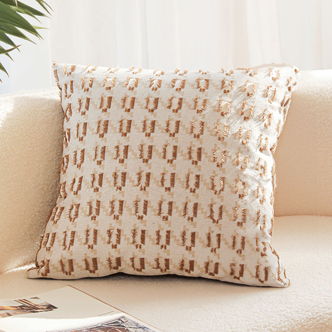 SOGA 2X 50cm Geometric Embroidered Decorative Throw Pillow