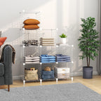 White Portable 9-Cube 3 Column Storage Organiser