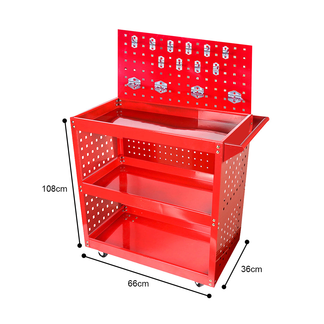 3 Tier Tool Storage Cart with Porous Side Panels
