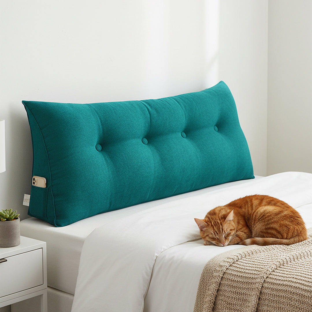 SOGA 120cm Blue Green Wedge Bed Cushion