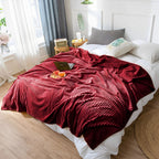 Burgundy Throw Blanket Warm Cozy Striped Pattern