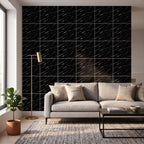 SOGA Peel & Stick Floor and Wall Tiles 30 x 30cm 10 Pack Black Faux Marble