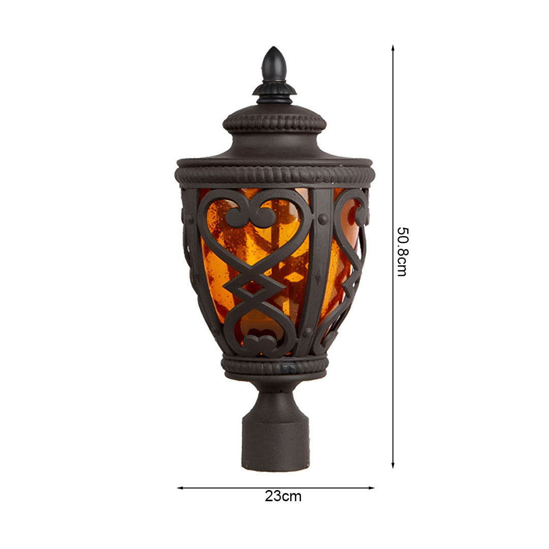 Vintage Lamp 50.8cm Elegant Post Light with Aluminum and Glass Lantern